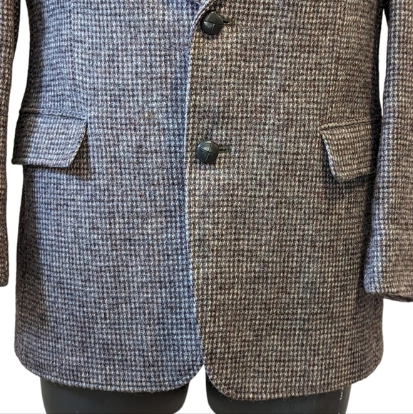 Vintage grey plaid wool blazer 40R - Picture 3 of 12